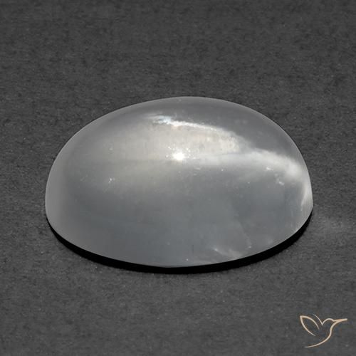 Pedra da Lua Olho de Gato Branco Natural 1.89ct, Corte Oval, Transparente