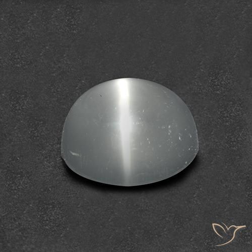 Pedra da Lua Olho de Gato Branco Natural 1.37ct, Redondo, Transparente