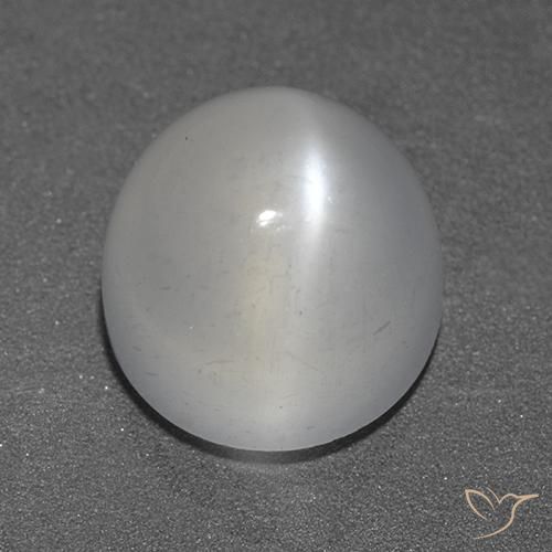 3.47ct Natural Branco Pedra da Lua Olho de Gato, Redondo, Transparente