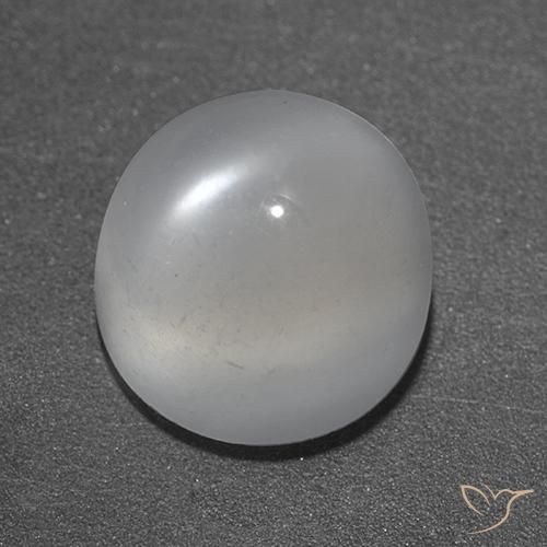 Pedra da Lua Olho de Gato Branco Natural 3.47ct, Redondo, Transparente