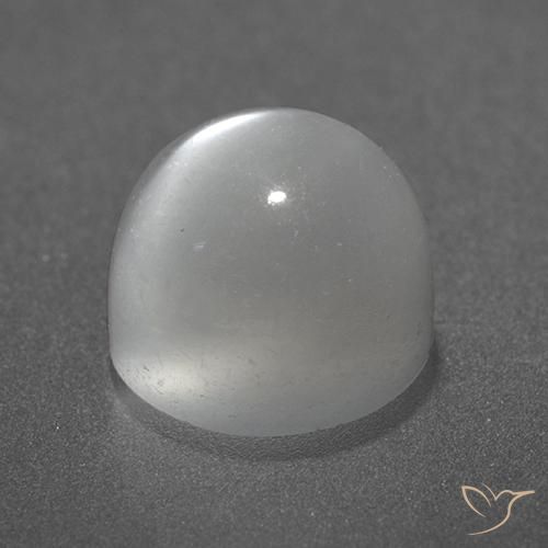 Pedra da Lua Olho de Gato Branco Natural 3.47ct, Redondo, Transparente
