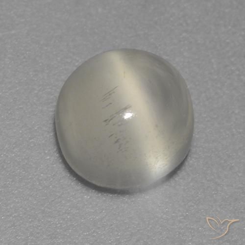 Pedra da Lua Olho de Gato branco quente Natural 1.57ct, Redondo, Transparente