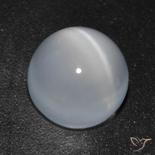 Pedra da Lua Olho de Gato branco translúcido Natural 1.71ct, Redondo, Transparente