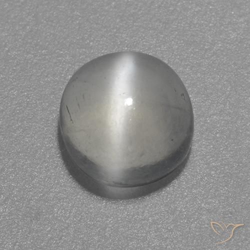 0.88ct Natural Branco Pedra da Lua Olho de Gato, Redondo, Transparente