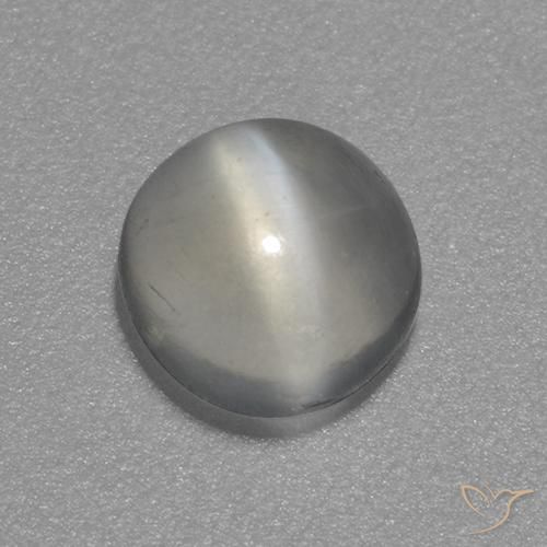 Pedra da Lua Olho de Gato Branco Natural 0.88ct, Redondo, Transparente
