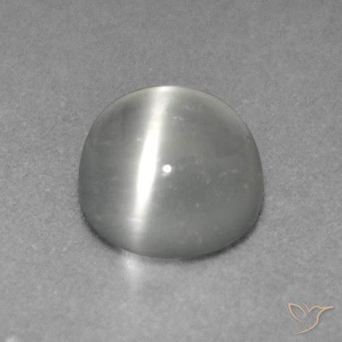 Pedra da Lua Olho de Gato Branco Natural 0.88ct, Redondo, Transparente