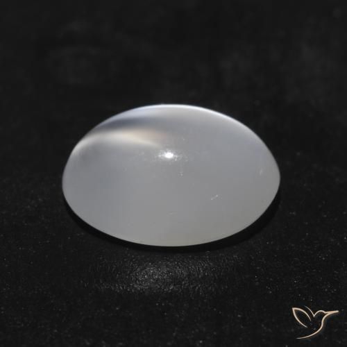 Pedra da Lua Olho de Gato branco translúcido Natural 1.49ct, oval, Transparente