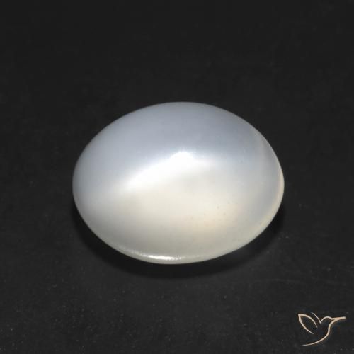 1.51ct Natural Branco Pedra da Lua Olho de Gato, oval, Translúcido