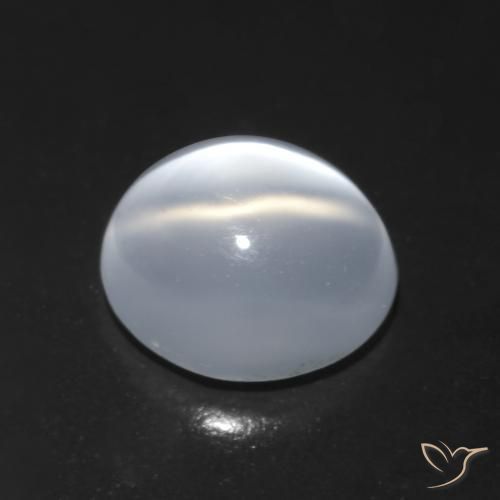 Pedra da Lua Olho de Gato branco translúcido Natural 1.42ct, Corte Oval, Transparente