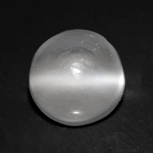 Pedra da Lua Olho de Gato Branco Natural 1.14ct, Redondo, Transparente