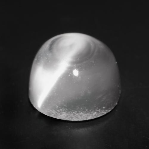 Pedra da Lua Olho de Gato Branco Natural 1.14ct, Redondo, Transparente