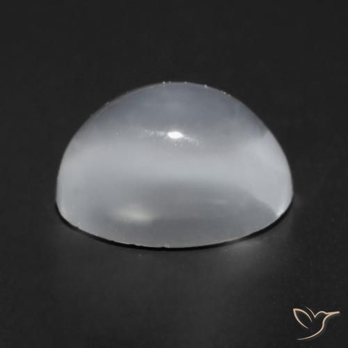 Pedra da Lua Olho de Gato branco translúcido Natural 0.97ct, Corte Oval, Transparente