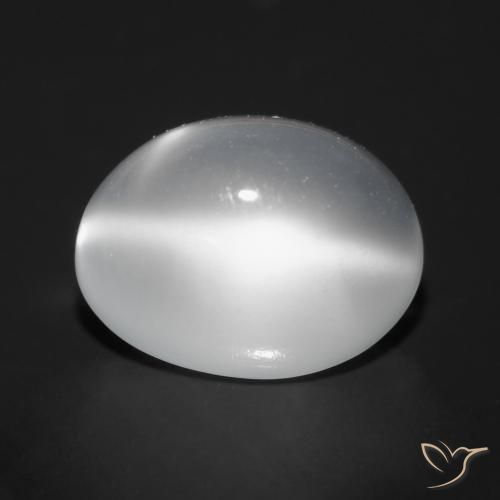 Pedra da Lua Olho de Gato Branco Natural 1.51ct, oval, Transparente