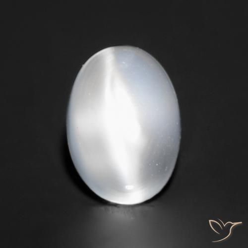 1.06ct Natural Branco Pedra da Lua Olho de Gato, oval, Transparente