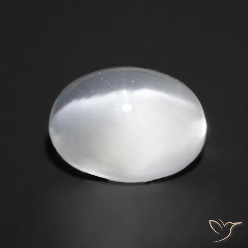 Pedra da Lua Olho de Gato Branco Natural 1.06ct, oval, Transparente