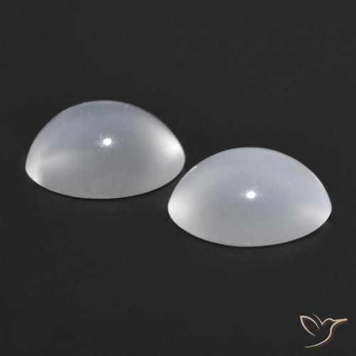 Pedras preciosas de Pedra da Lua Olho de Gato Branco natural de 1.55 ct, oval, Transparente
