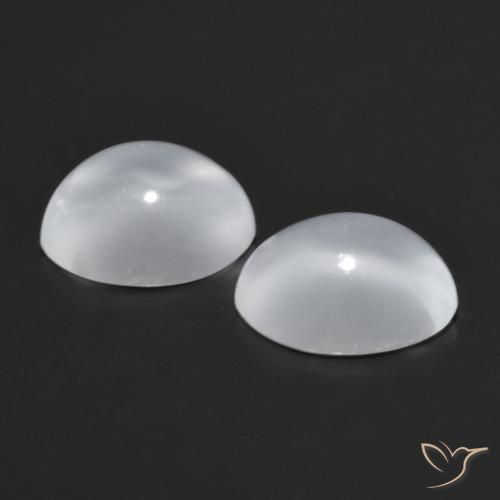 Pedras preciosas de Pedra da Lua Olho de Gato Branco natural de 1.65 ct, Corte Oval, Transparente