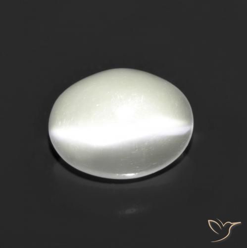 Pedra da Lua Olho de Gato Branco Natural 1.48ct, Corte Oval, Translúcido