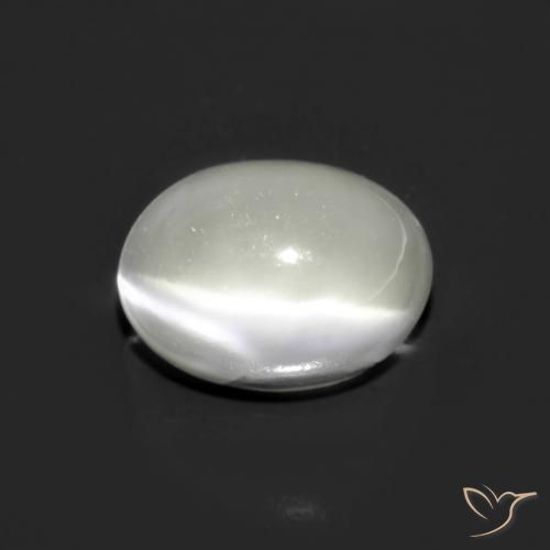 1.62ct Natural Branco Pedra da Lua Olho de Gato, oval, Translúcido