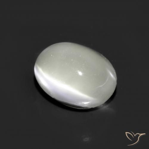 Pedra da Lua Olho de Gato Branco Natural 1.62ct, oval, Translúcido