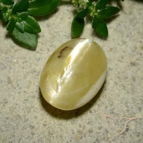 Opala Olho de Gato amarelo creme Natural 3.65ct, oval, Opaco