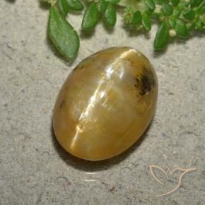 Opala Olho de Gato Dourado-Laranja Natural 4.45ct, oval, Translúcido
