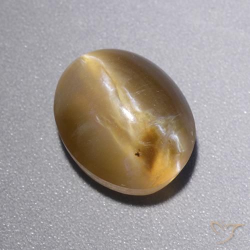 Cat's eye opal marrom natural 4,39ct, corte oval, translúcido