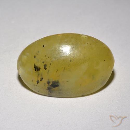 Opala Olho de Gato amarelo suave Natural 5.25ct, oval, Translúcido