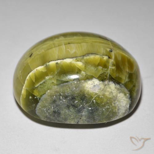 Opala Olho de Gato Verde médio Natural 38.88ct, oval, Opaco