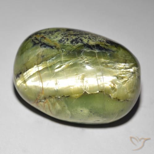 Cat's eye opal verde natural 35,49ct, corte oval, opaco