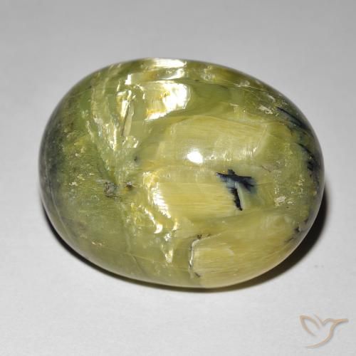 21.92ct Natural Terra Verde Opala Olho de Gato, oval, Opaco
