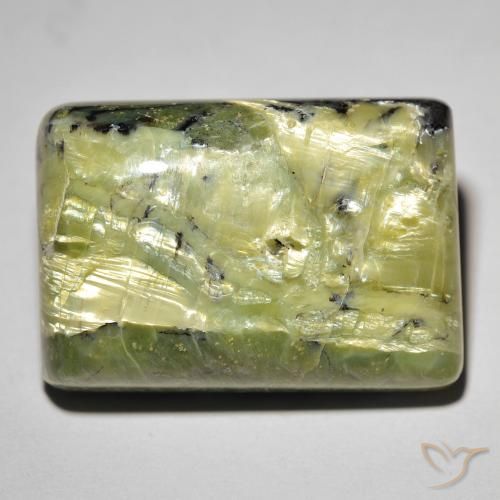 31.09ct Natural verde quente Opala Olho de Gato, baguete, Opaco
