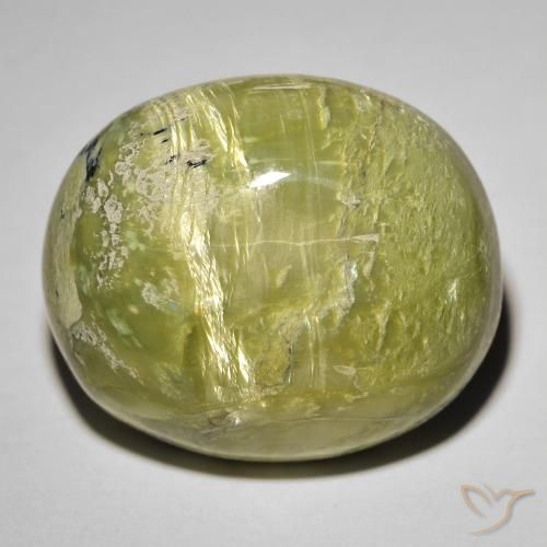 Opala Olho de Gato Verde médio Natural 25.50ct, oval, Opaco