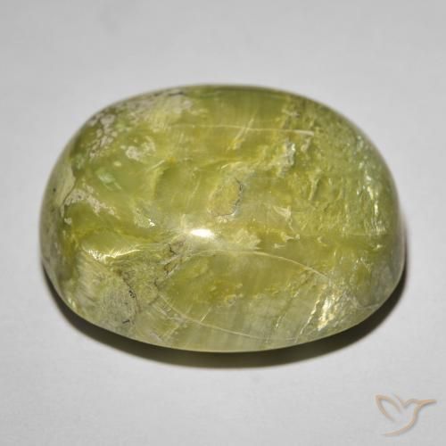 Opala Olho de Gato Verde médio Natural 25.50ct, oval, Opaco