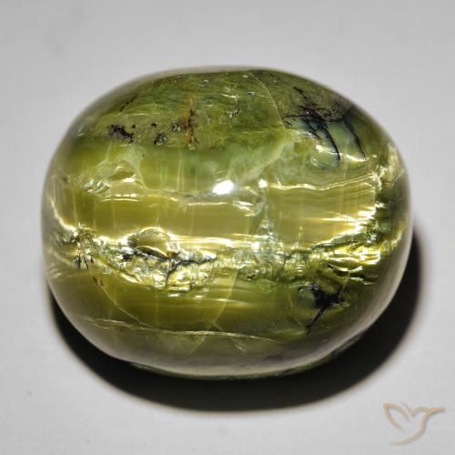 38.09ct Natural Terra Verde Opala Olho de Gato, oval, Opaco