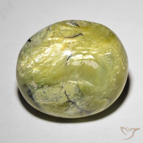 18.56ct Natural verde quente Opala Olho de Gato, oval, Opaco
