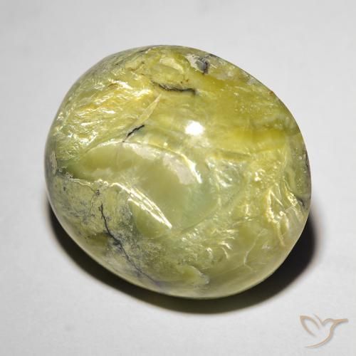 Opala Olho de Gato verde quente Natural 18.56ct, oval, Opaco