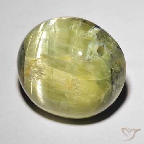Opala Olho de Gato verde quente Natural 17.84ct, oval, Opaco