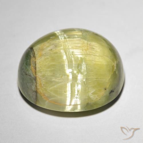 Opala Olho de Gato verde quente Natural 17.84ct, oval, Opaco