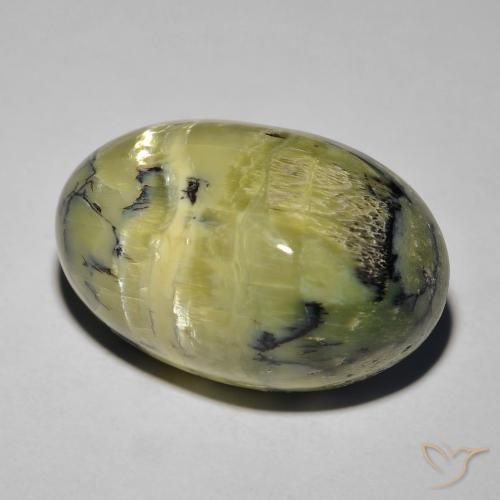 Opala Olho de Gato Verde médio Natural 14.50ct, oval, Opaco
