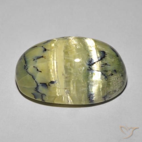 Opala Olho de Gato Verde médio Natural 14.50ct, oval, Opaco