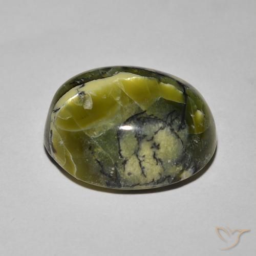 Opala Olho de Gato Verde amarelado Natural 8.19ct, oval, Opaco