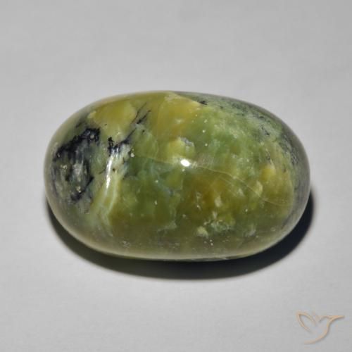 16.97ct Natural verde quente Opala Olho de Gato, oval, Opaco