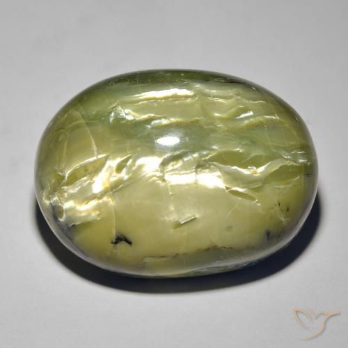 38.44ct Natural Terra Verde Opala Olho de Gato, oval, Opaco