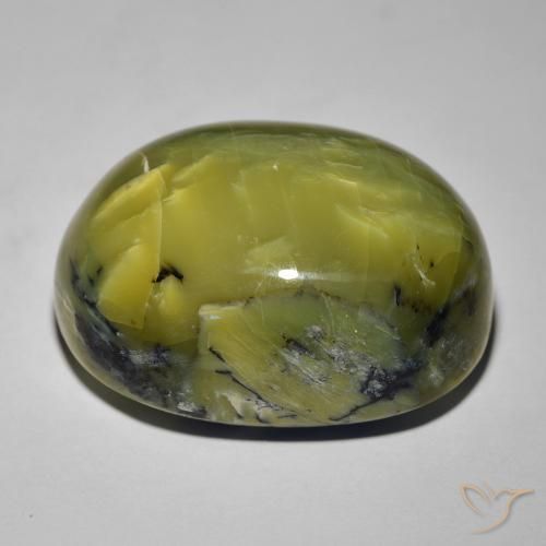 Opala Olho de Gato Terra Verde Natural 38.44ct, oval, Opaco