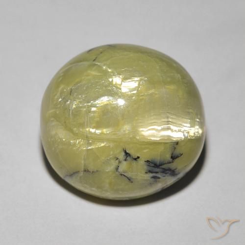 7.23ct Natural verde quente Opala Olho de Gato, oval, Opaco