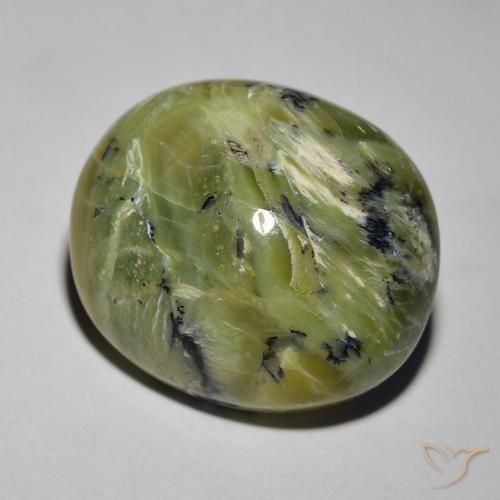 Opala Olho de Gato Verde médio Natural 17.19ct, oval, Opaco