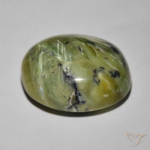 Opala Olho de Gato Verde médio Natural 17.19ct, oval, Opaco