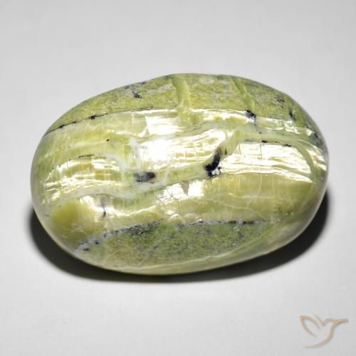 21.88ct Natural Terra Verde Opala Olho de Gato, oval, Opaco
