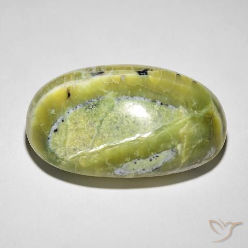 Opala Olho de Gato Terra Verde Natural 21.88ct, oval, Opaco